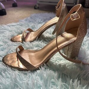 Gold Glitter 3” Heels Allegra K Women’s Size 8.5 USED ONCE
